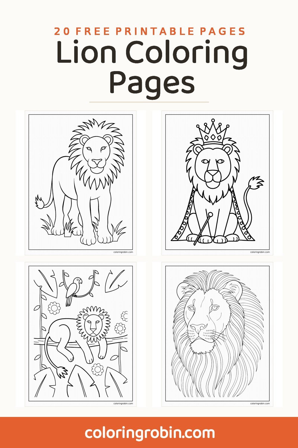 Lion Coloring Pages — free printable set