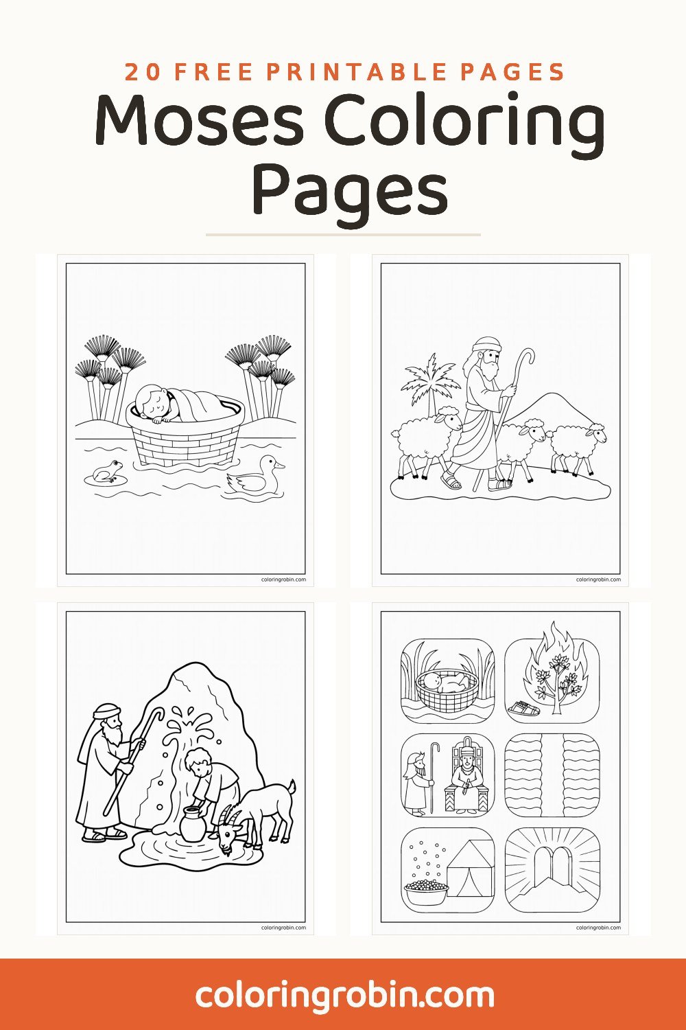 Moses Coloring Pages — free printable set