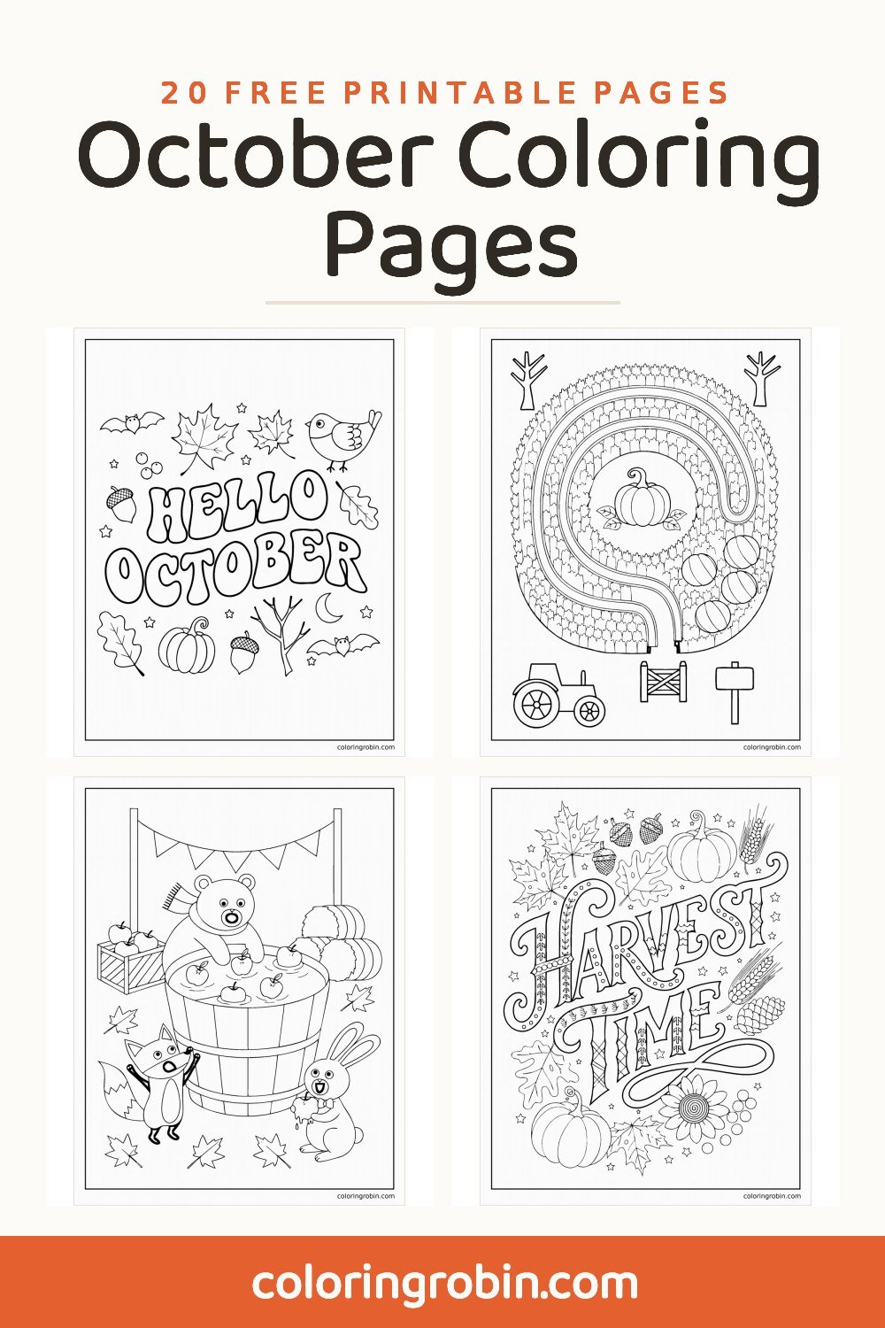 October Coloring Pages — free printable set
