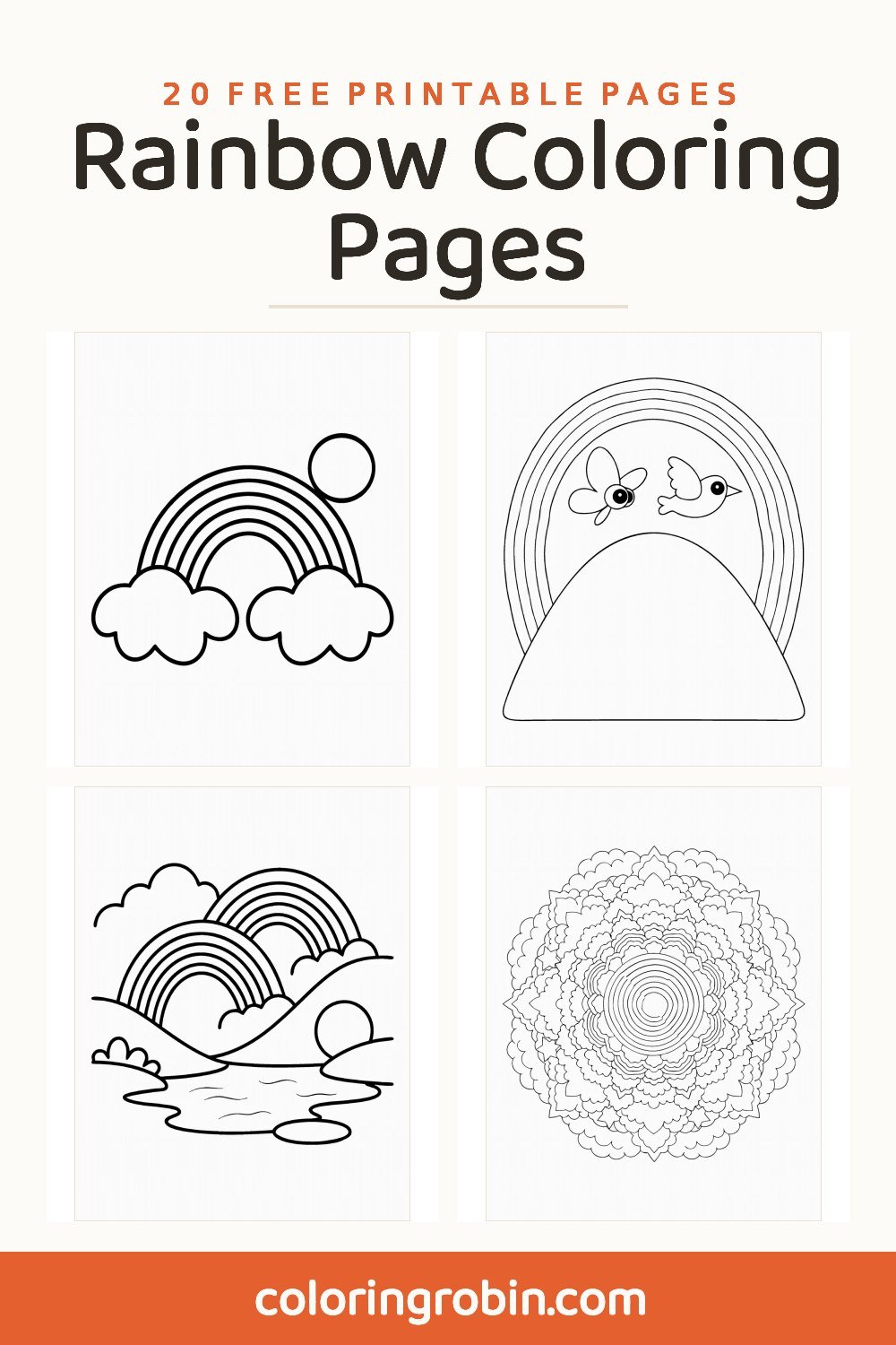 Rainbow Coloring Pages — free printable set