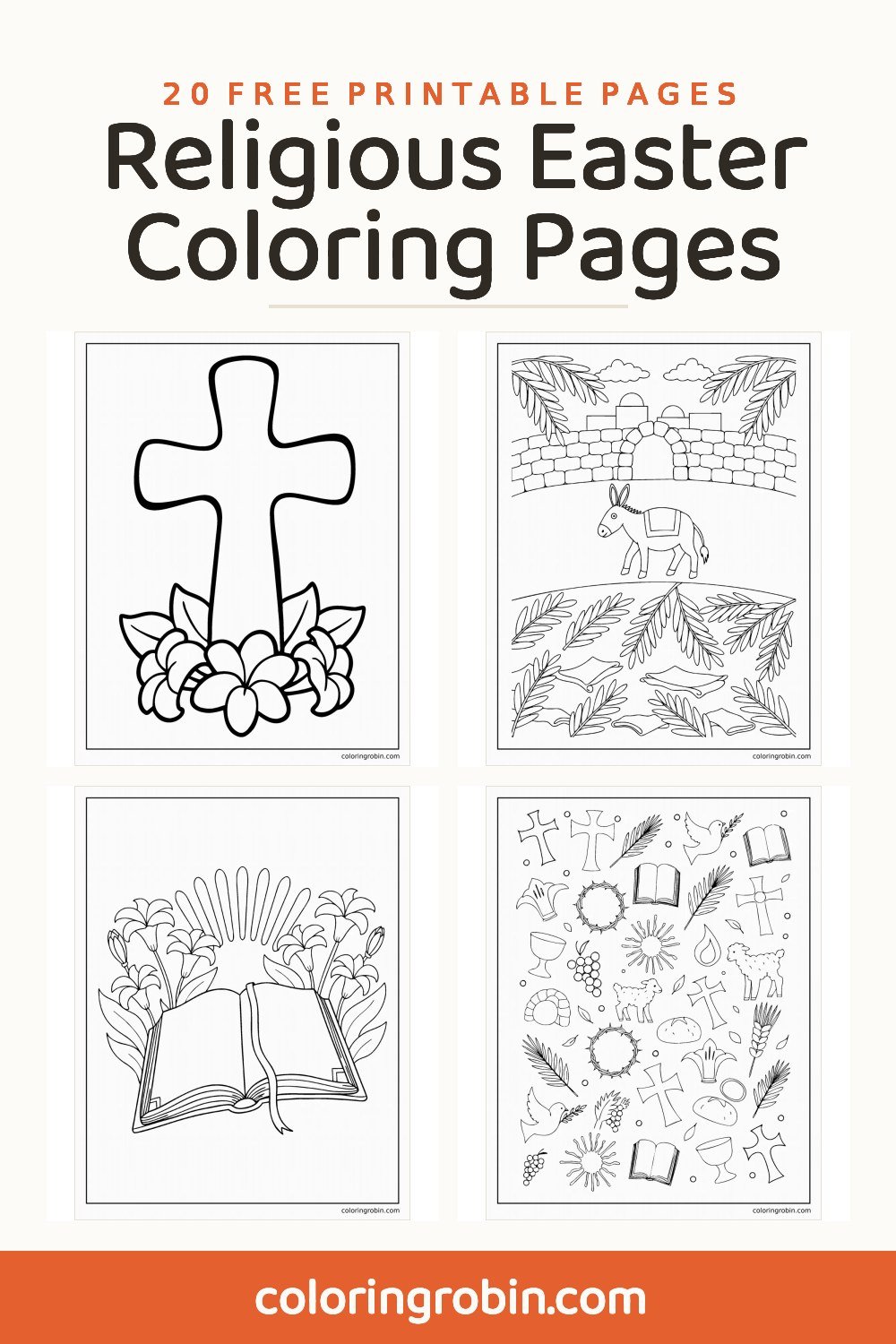 Religious Easter Coloring Pages — free printable set