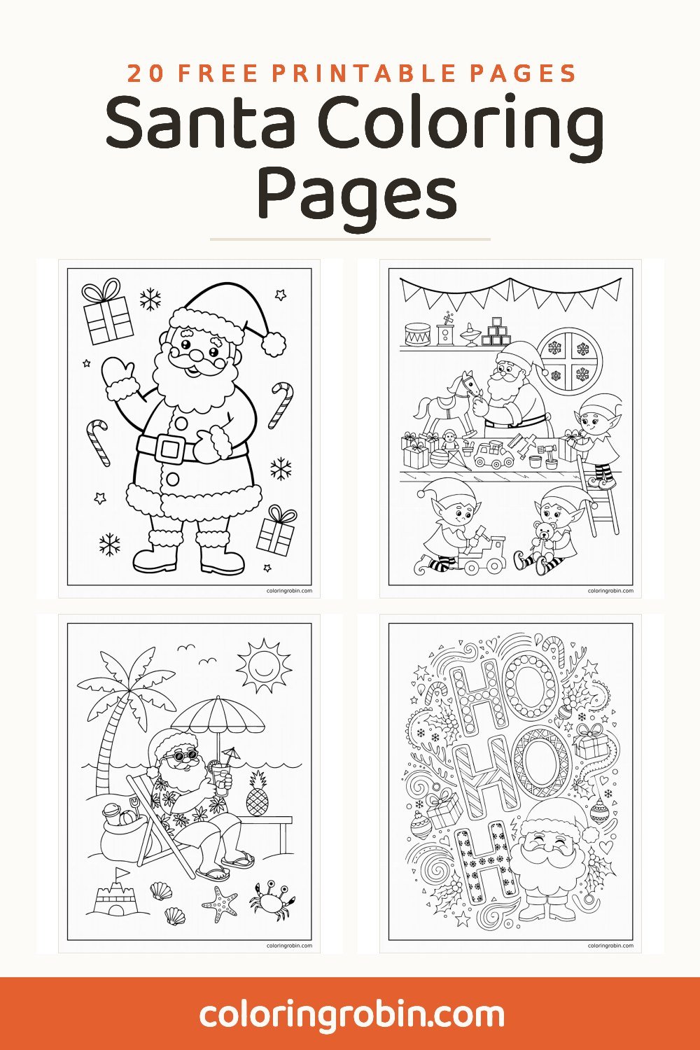 Santa Coloring Pages — free printable set