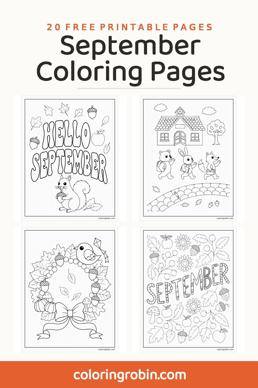 September Coloring Pages — free printable set