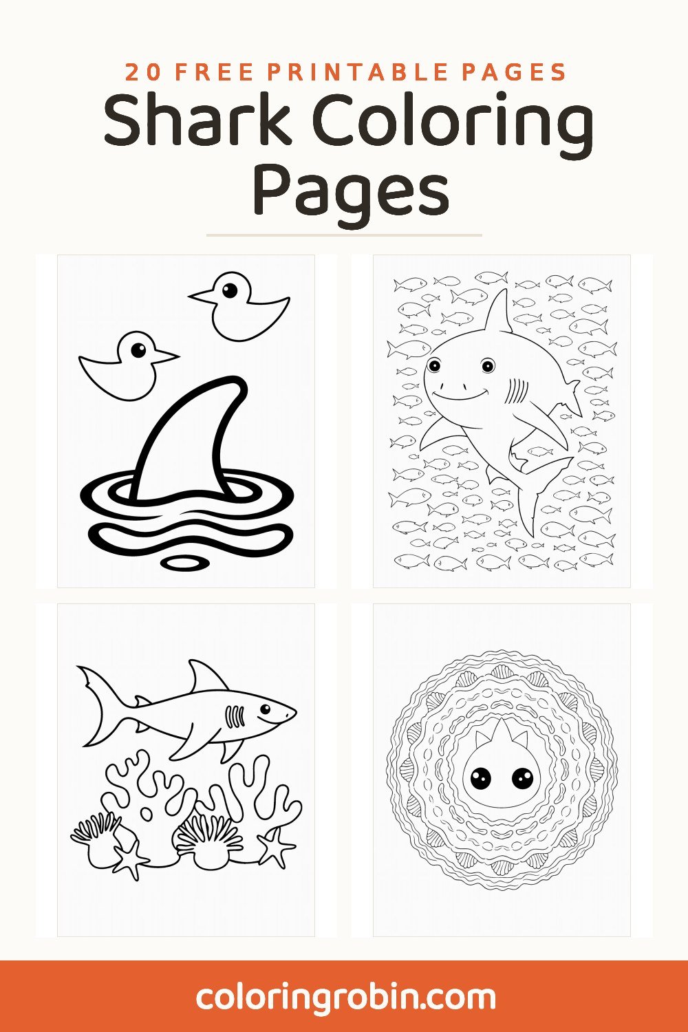 Shark Coloring Pages — free printable set