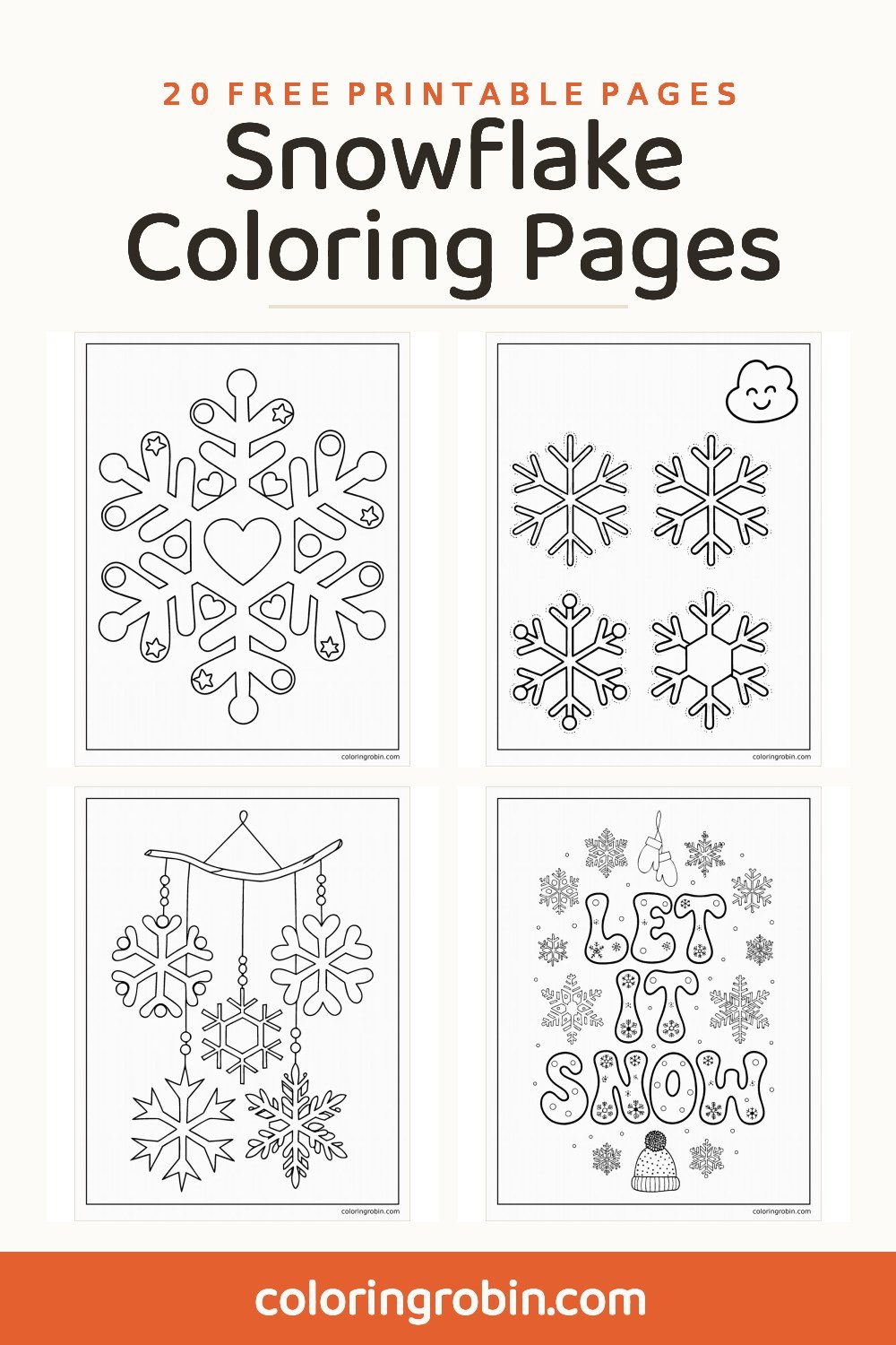 Snowflake Coloring Pages — free printable set