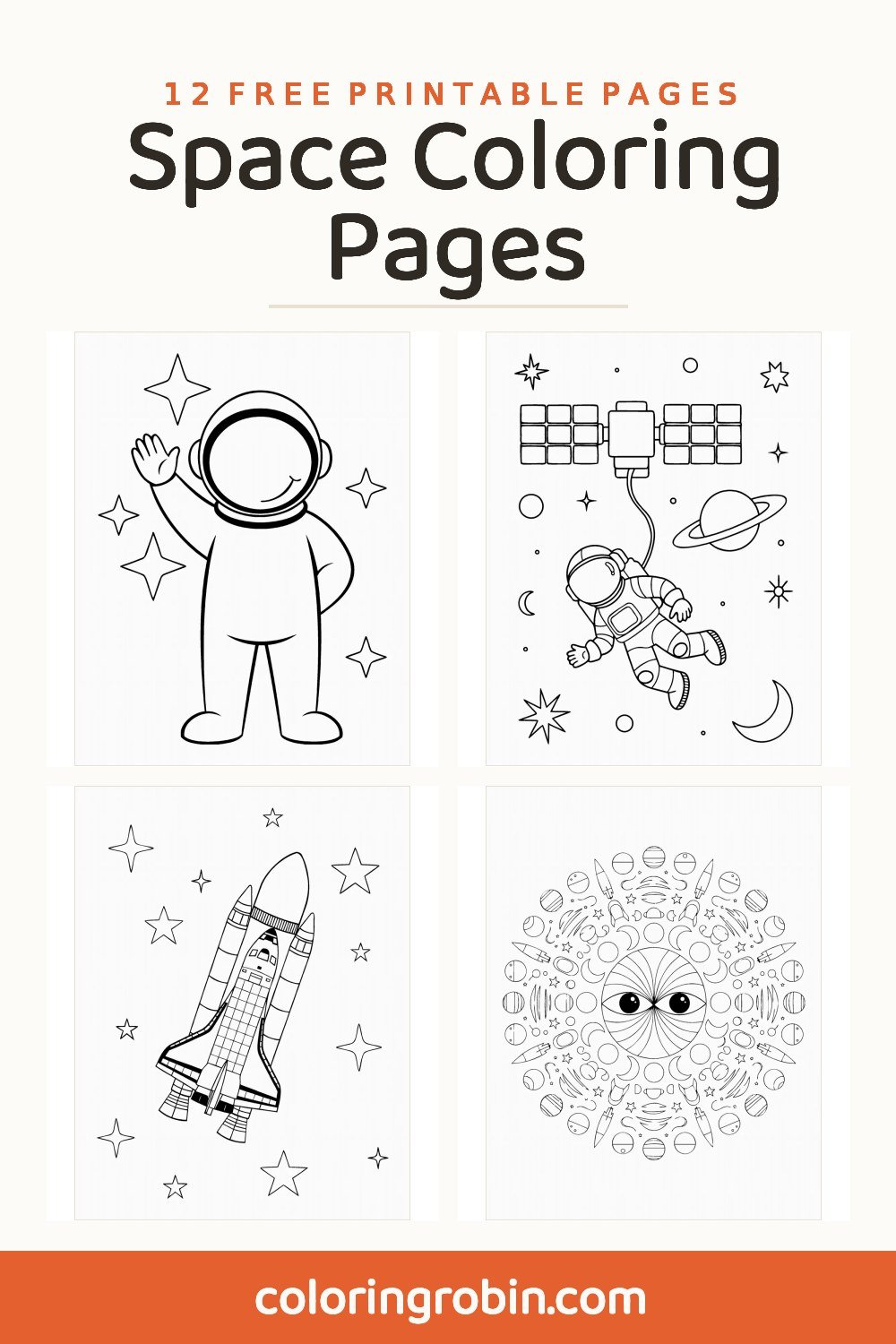 Space Coloring Pages — free printable set