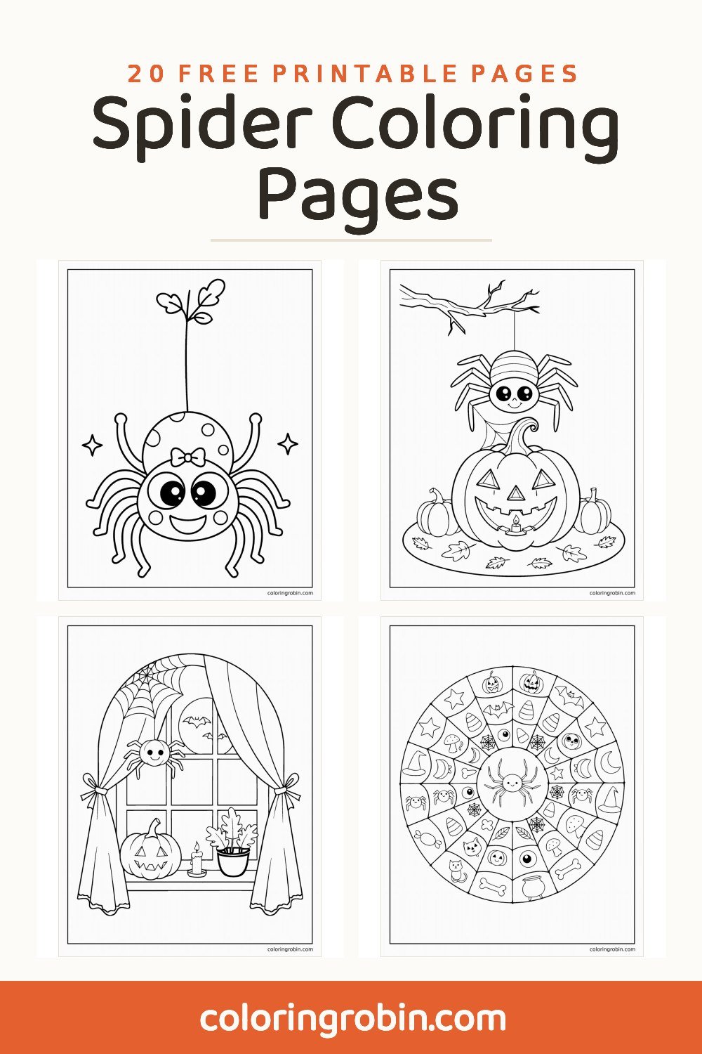 Spider Coloring Pages — free printable set