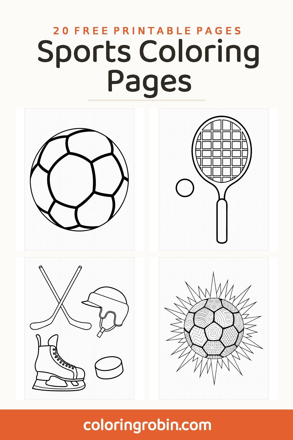 Sports Coloring Pages — free printable set