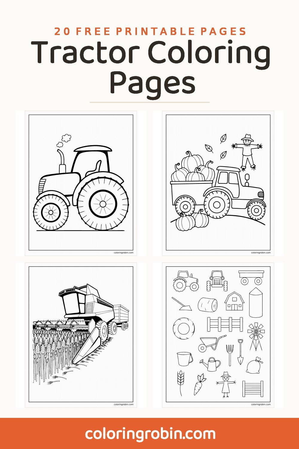 Tractor Coloring Pages — free printable set