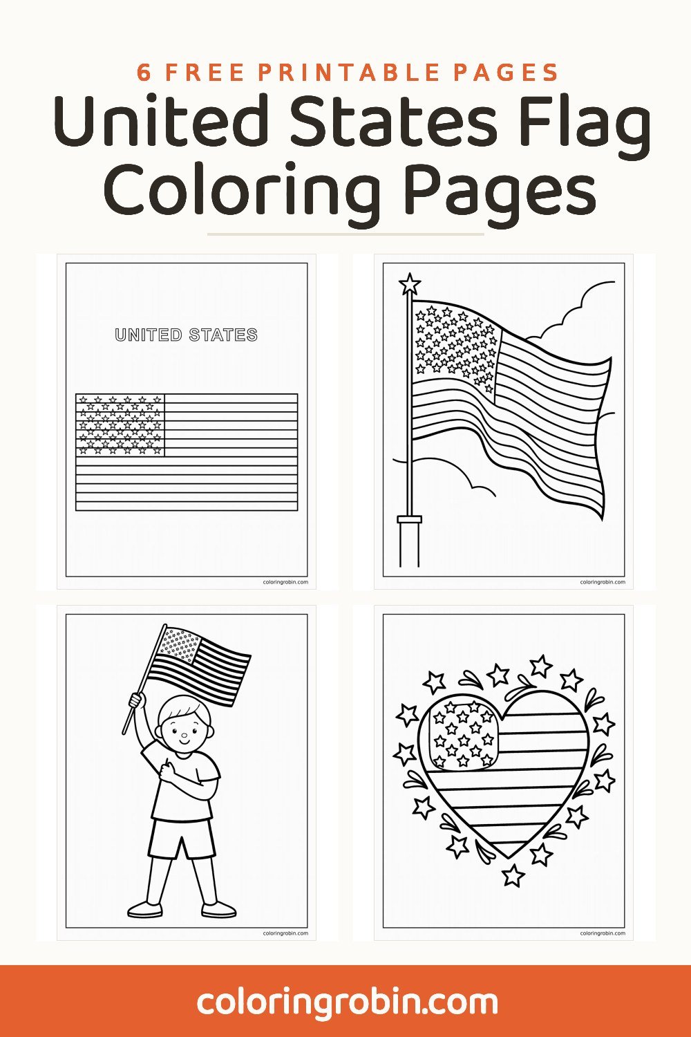 United States Flag Coloring Pages — free printable set