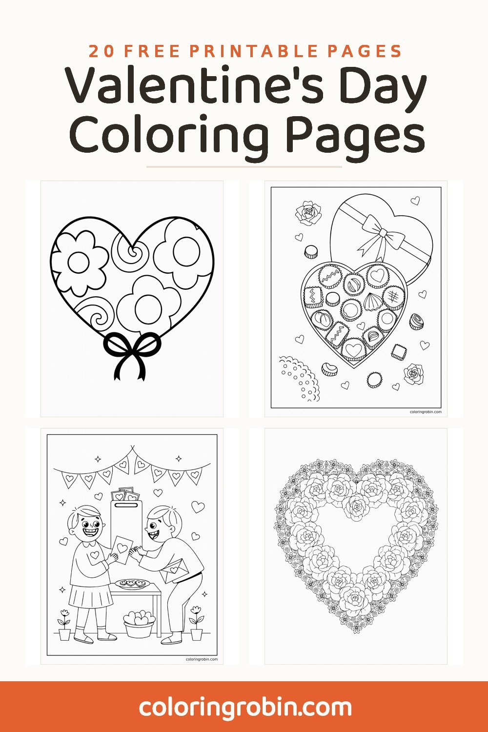 Valentine's Day Coloring Pages — free printable set