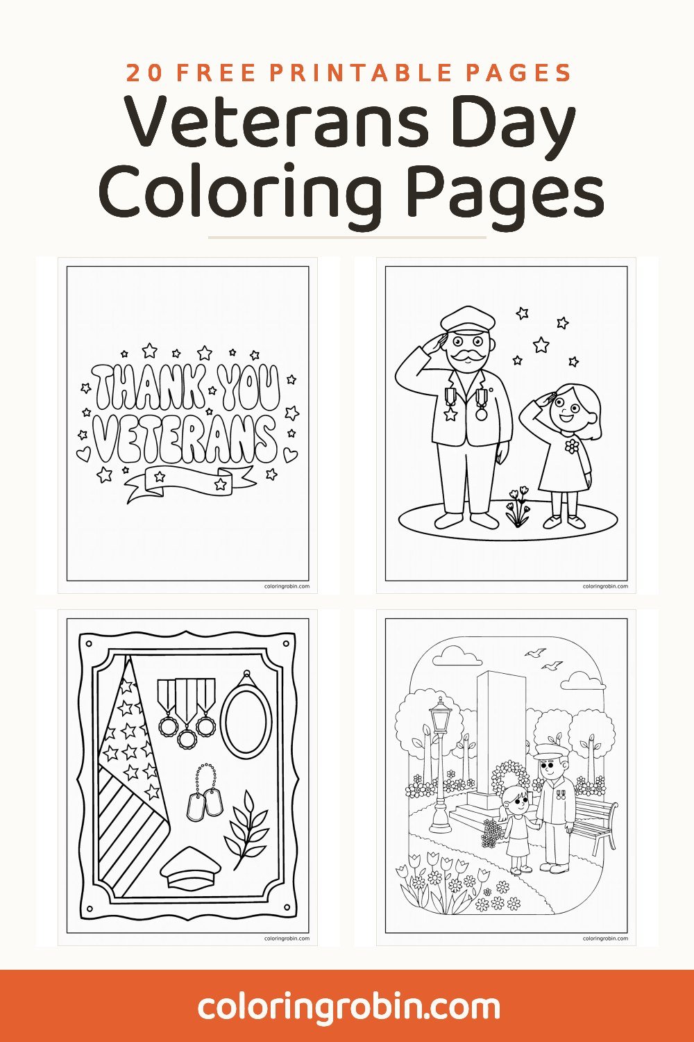 Veterans Day Coloring Pages — free printable set
